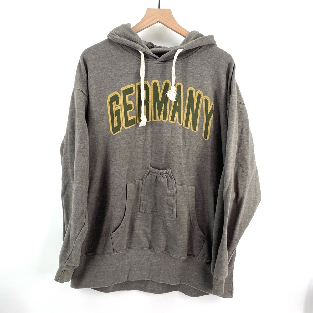 Brew City Germany Beer Holder Hoodie Adult XL Gray‎ Green Embroidered